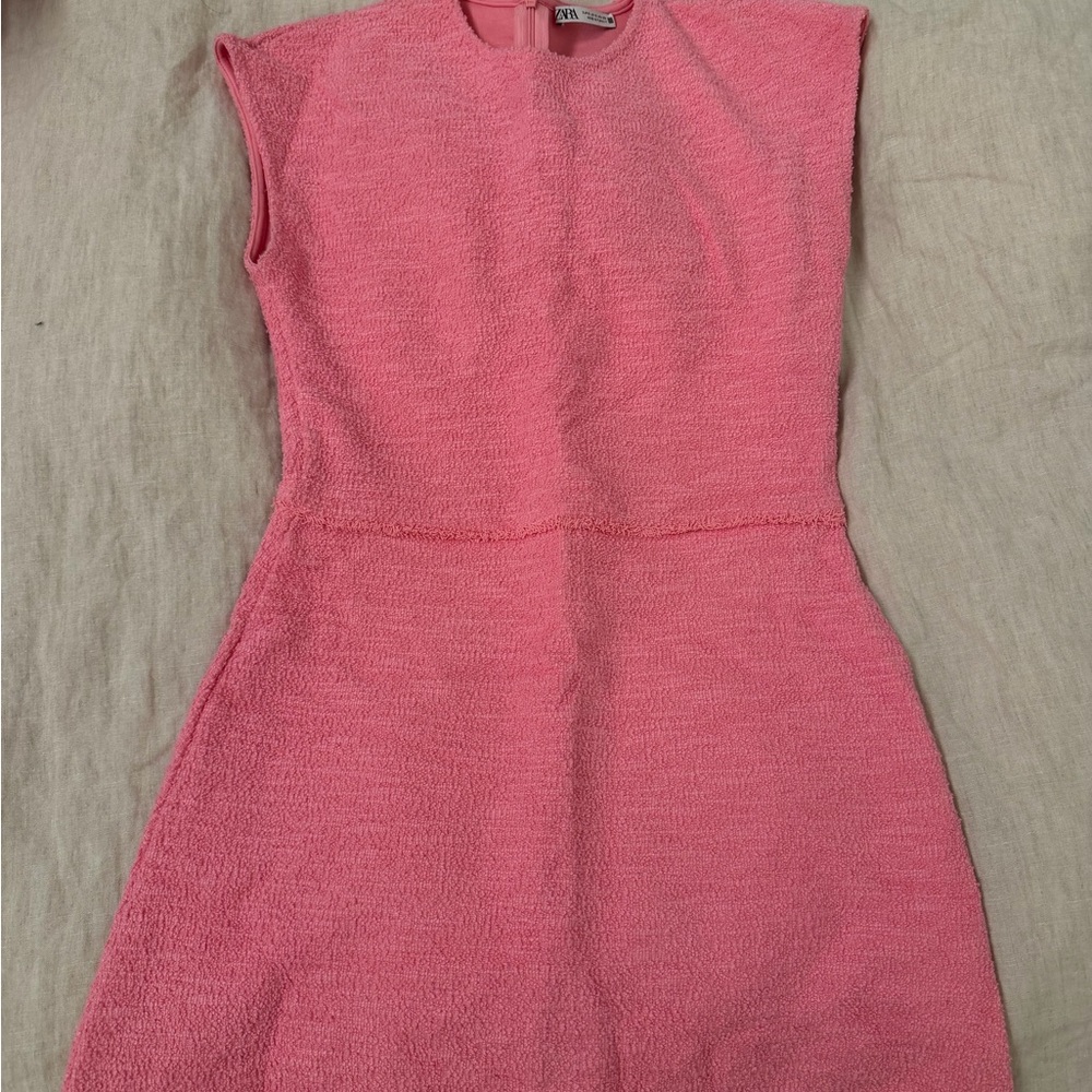 Zara Pink Textured Mini Dress